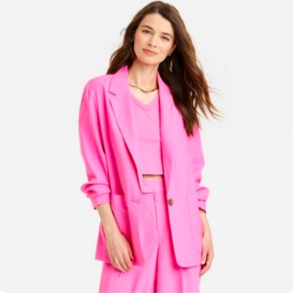 Target 🎯 Relaxed fit Pink Blazer - Picture 2 of 5